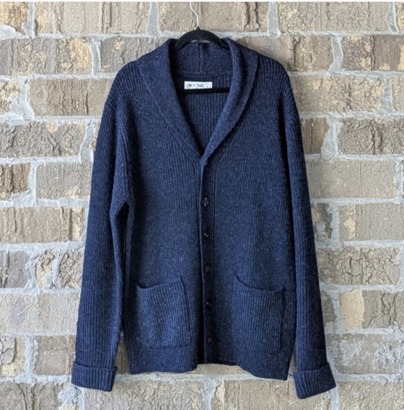 NWOT Line of Trade The Dockside Shawl Cardigan Medium 100% Shetland Wool - Picture 9 of 9